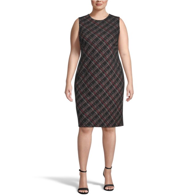Vestido tubo a rayas Kasper para mujer negro 16W