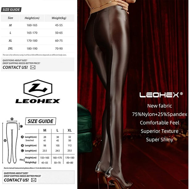 LEOHEX Satin GLOSSY OPAQUE Pantyhose Shiny Wet Look Tights Sexy Stockings  Yoga Pants Leggings -  Canada