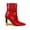 Red, variant on Fire Triangle Metal Heel Bootie, Red, 4