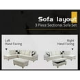 thumbnail image 5 of Golden Furniture 3PCS L Shape Faux Leather Sectional Sofa Set, Living Room Sofa Set with Storage Ottoman and Matching Pillows, 5 of 7