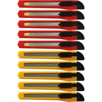 Box Cutter / Hobby Retractable Utility Knife with Strong Snap off Blades (10 Pack)- Great Knife for Cutting Boxes, Panels, tough Packaging, and Much More