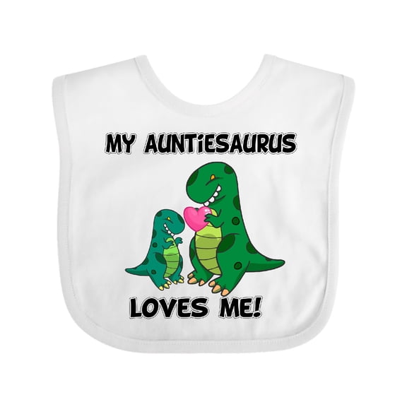 Inktastic My Auntiesaurus Loves Me Boys or Girls Baby Bib