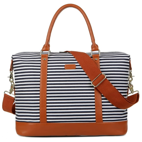 BAOSHA HB-28 Sac de Voyage en Toile pour Femmes Sac de Week-End Sac de Nuit (Bleu)