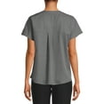 thumbnail image 2 of ClimateRight by Cuddl Duds Women’s and Women's Plus Woven Twill V-Neck Scrub Top with Silver Ion Anti-Bacterial Technology, 2 of 5