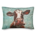 thumbnail image 2 of Creative Products Teal Painted Cow 14x20 Indoor / Outdoor Pillow, 2 of 3