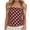 Brown, variant on HAiming Off the Shoulder Tops for Women Sleeveless Polka Dot Slim Cropped Wrap Shirts Casual Trendy Tee Vacation Going out Blouses