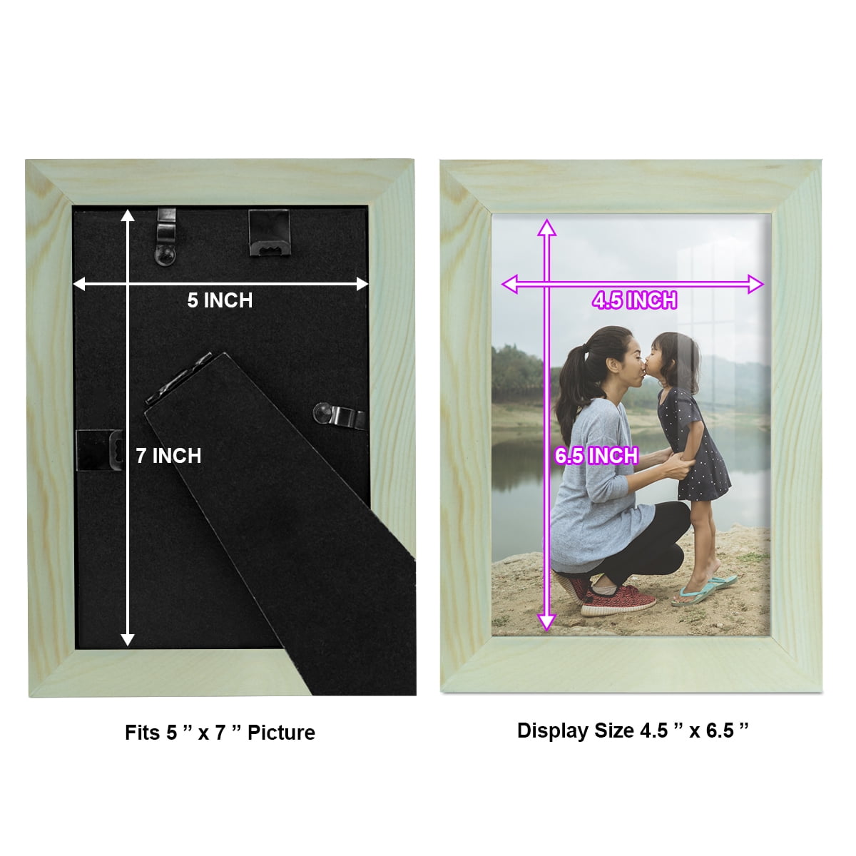 5x7 Wood Grain Picture Frame - Seafoam Green