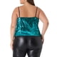 thumbnail image 3 of Camiseta brillante de lentejuelas para mujer de tallas grandes Agnes Orinda 4X azul real para fiesta en club, 3 of 6