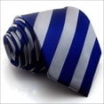 thumbnail image 4 of ORUYROP Cravate Formelle en Soie Jacquard Bleu Gris à Rayures Classiques pour Hommes, 4 of 6
