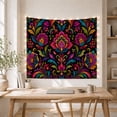thumbnail image 5 of Folk Floral Garden in a Mirrored Botanical Display, Playful Boho for Flower Lovers, Botanical Wall Art, Housewarming Gift, Tapestry Wall Hanging for Bedroom and Living Room, 5 of 7