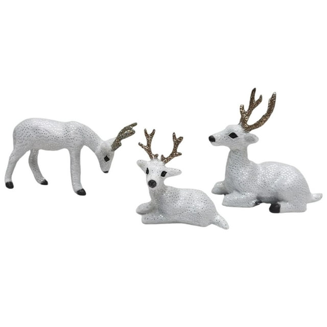 Deer Figurines Statue Animal Model Crafts for Christmas Desktop Shelf Living Room Decor