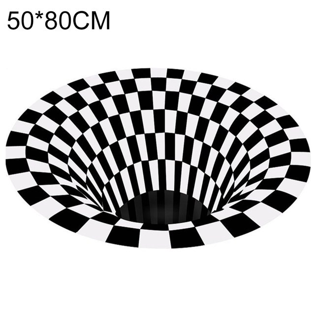 CAROOTU Vortex Illusion Rug 3D Trap Effect Printing Carpet Bedroom Living Room Study Room Floor Mat