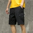 thumbnail image 5 of FRSASU Men's Thin Straight Leg Cargo Shorts Light Multi-Pocket for Summer Outdoor Wear Athletic Short Pant Black, 5 of 6
