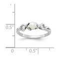 thumbnail image 5 of 14K White Gold Ring Band Pearl Freshwater 4mm FW Cultured, Size 5, 5 of 5