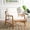 Bone/Natural, variant on Safavieh Claxon Scandinavian Wood and Fabric Dining Arm Chairs, Bone/Natural