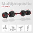 thumbnail image 3 of Mancuerna con Peso Ajustable Altera  MC0518-20K C/ Discos de Cemento Intercambiables 20Kg, 3 of 12