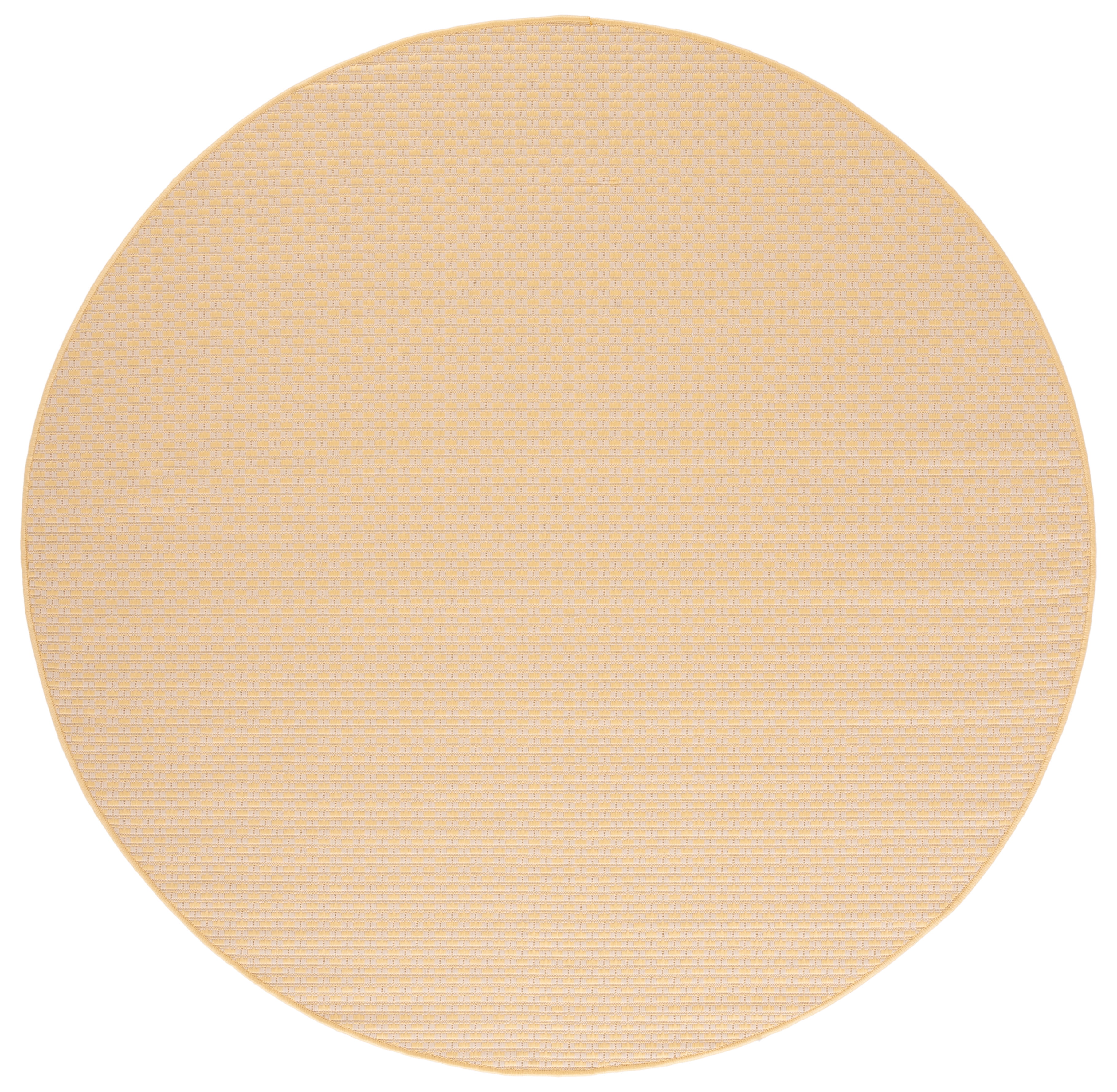 Safavieh Courtyard Flint Checkered Indoor/Outdoor Area Rug, Gold/Beige, 6'7" x 6'7" Round