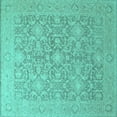 thumbnail image 1 of Ahgly Company Indoor Square Oriental Turquoise Blue Traditional Area Rugs, 4' Square, 1 of 4