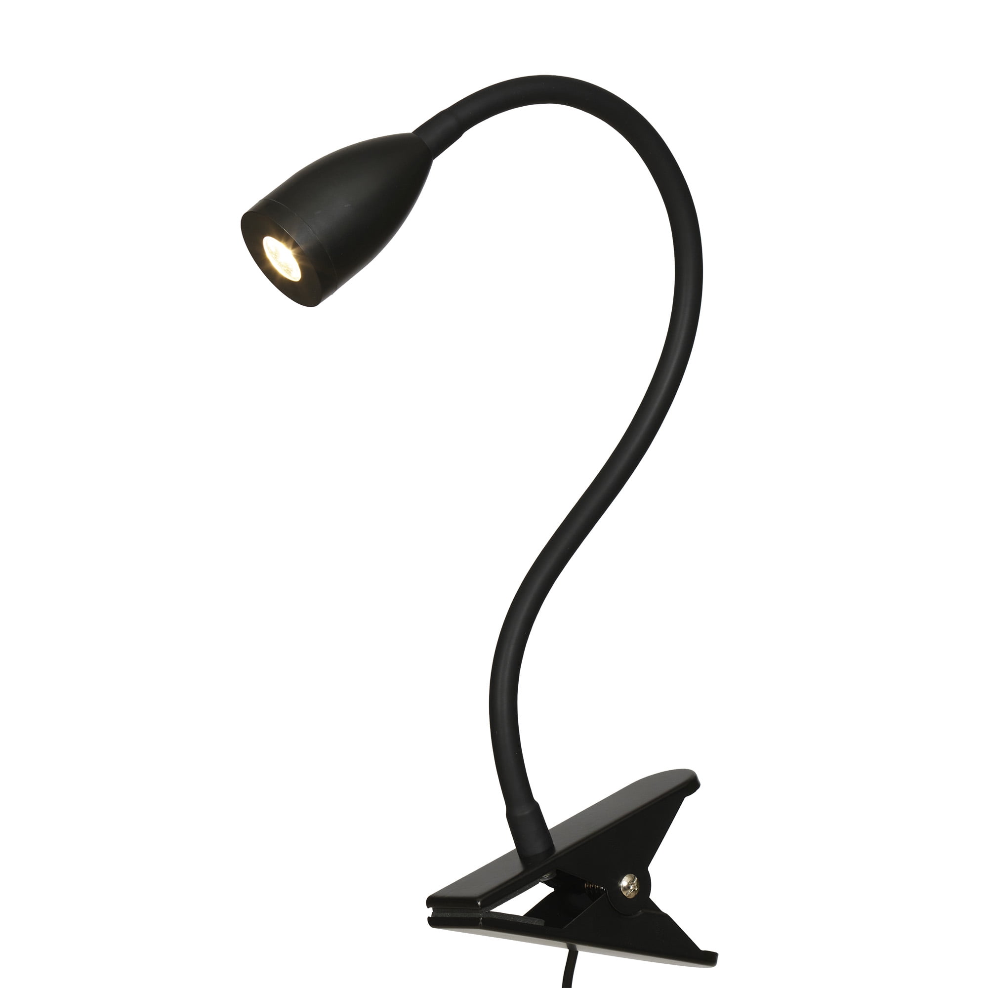 Mainstays 13 in LED USB-Powered Dimmable Clip-On Task Lamp, Black