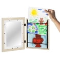 thumbnail image 3 of Americanflat 10x12.5 Kids Art Frame with 8.5x11 Mat 2 Pack Holds 100 Art Pieces Magnetic Letter Size - Light, 3 of 8