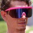 thumbnail image 4 of GFDYREE Lunettes de Soleil Rétro Sans Monture Style Semi-Miroir Arc-en-Ciel Super Bouclier Surdimensionnées, 4 of 5