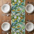 thumbnail image 5 of Green Leaves Table Runner Stained Glass Chic Botanical Branches Tablerunners 13 x 70 Inch, Table Decorations Tabletop Scarf for Summer Gathering Holiday Farmhouse Kitchen Dining Decor, 5 of 8