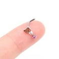 thumbnail image 3 of Adorable Teddy Bear Sparkle Dangle L-Shaped Nose Ring, 3 of 5