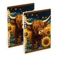 thumbnail image 2 of Haosy Highland Cow in Sunflowers Field Notebooks 1-subject Journal 60 Sheets A5 College Ruled Paper Detachable Ring 8.3"x5.7", 2 of 8