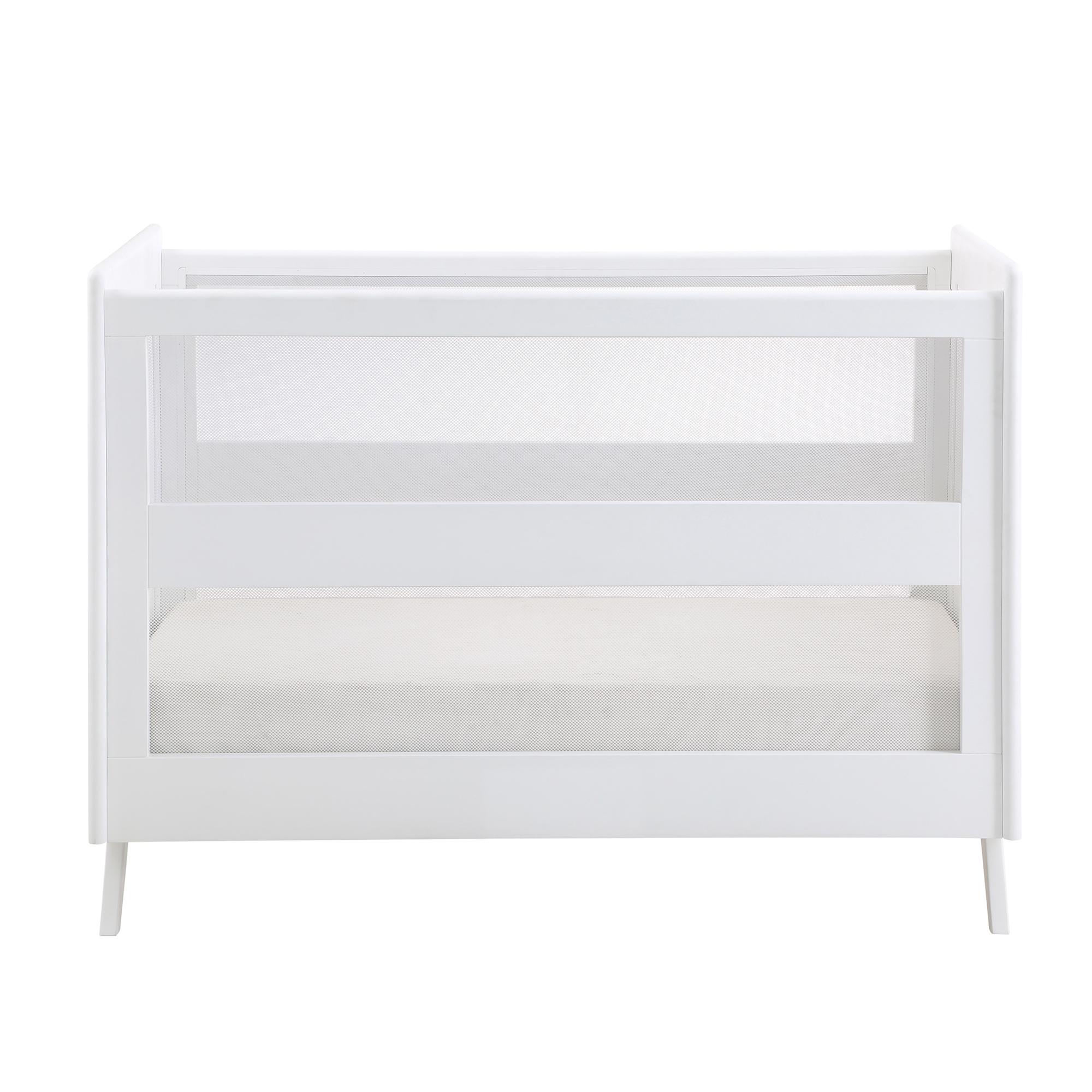 BreathableBaby Breathable Mesh 3-in-1 Convertible Crib, White, Greenguard Gold Certified