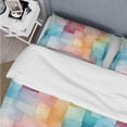 thumbnail image 4 of Designart "Watercolor Serenity II" Multicolor Patchwork Bedding Covert Set - Vintage Bed Set With 2 Shams, 4 of 5
