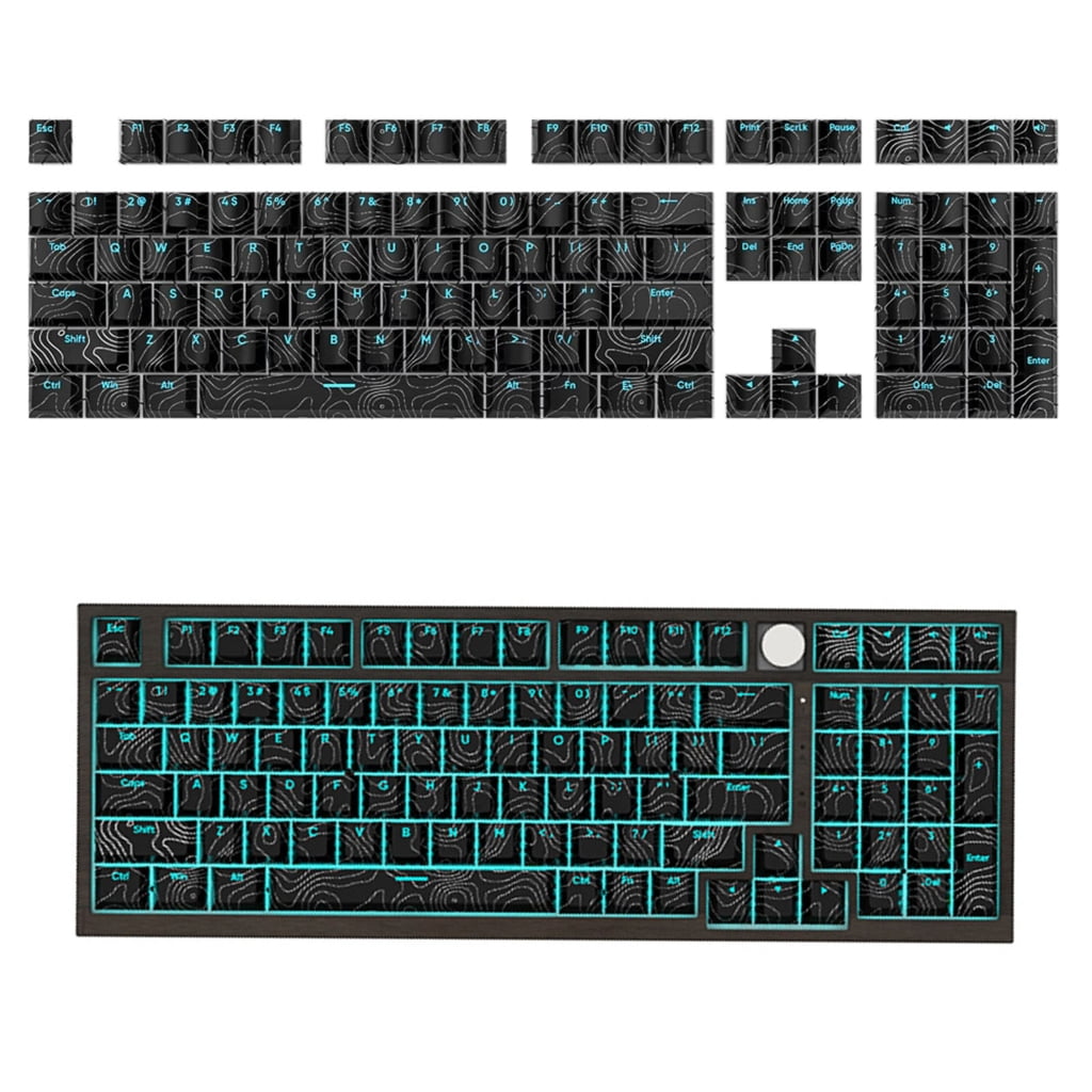 108Keys Original Height Keycaps Line Keycap Set Front Print Backlits Caps for Mechanical Keyboards