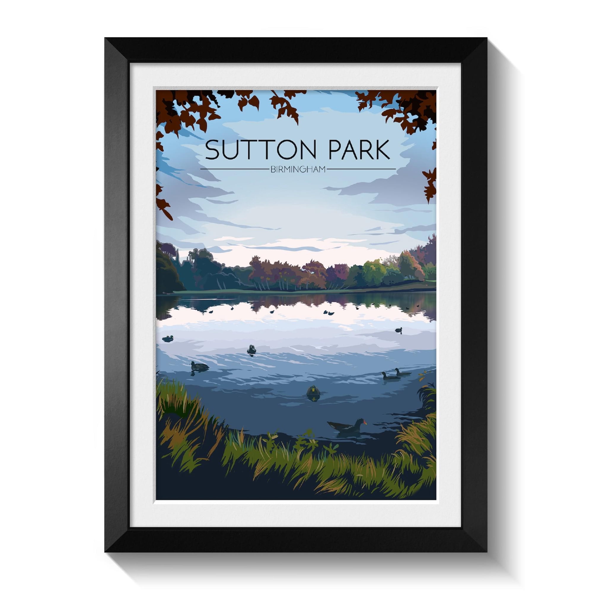 Sutton Park Birmingham Travel Coldfield West Midlands National Nature Reserve Local Park Art Poster , Poster Print Only