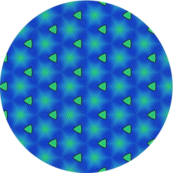 Ahgly Company Machine Washable Indoor Round Transitional Dark Turquoise Green Area Rugs, 7' Round