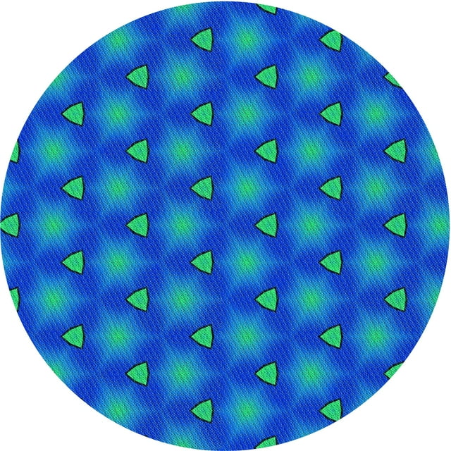 Ahgly Tapis Rond Lavable en Machine Intérieur Transitionnel Turquoise Foncé Vert, 3 Pieds Rond