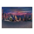 thumbnail image 1 of Milky Way Cutting Board, Wild Alpine Scene with Cabin in the Woods Winter with Starry Skyline Illustration, Decorative Tempered Glass Cutting and Serving Board, Small Size, Multicolor, by Ambesonne, 1 of 1