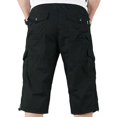 thumbnail image 3 of Mens 3/4 Long Length Elasticated Shorts Waist Cargo Combat Three Quarter Pants, 3 of 4