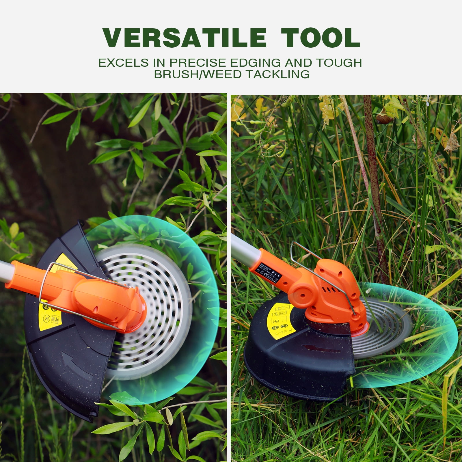 UKOKE ST2308-B 40V Cordless Grass Trimmer/Brush Cutter,Interchangeable Blade, with 2.0Ah Lithium-Ion Battery & Charger | Brushless Motor | 6500 RPM No-Load Speed | Lawn Trimming and Brush Cutting