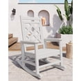 thumbnail image 3 of YUSAZENS Outdoor Rocking Chair - HDPE Weather Resistant Rocker with Wood Texture, 380 LBS Support for Patio, Backyard, Garden White, 3 of 8