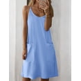 thumbnail image 3 of Vestido Zeagoo con tirantes finos para mujer, verano y playa, L, azul claro, 3 of 5