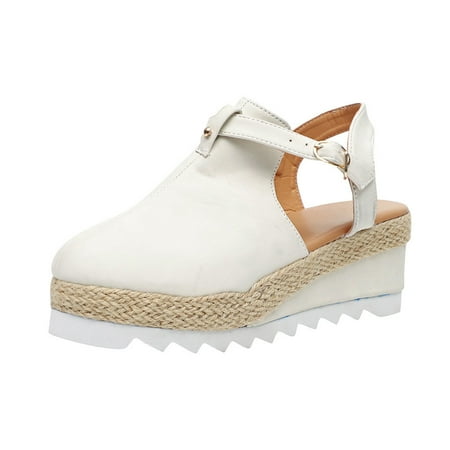 

Alueeu ladies shoes casual Women s Ladies Fashion Casual Platforms Wedges Sandals High Heel Shoes White 38