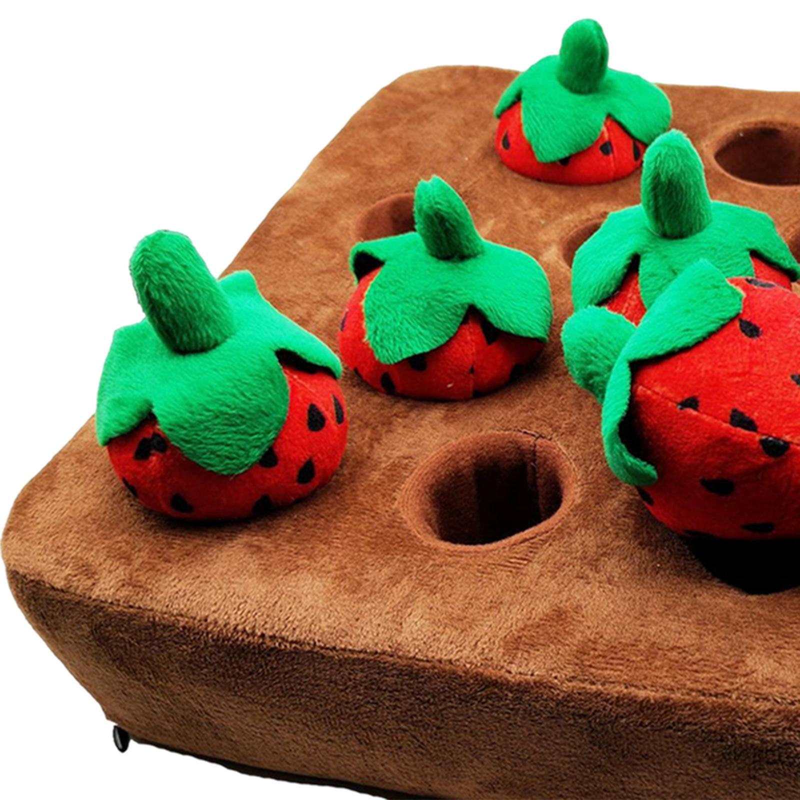 Strawberry Enrichment Dog Puzzle Toys, Hide and Seek Dog Toys, Dog Sniff Mat for