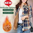 thumbnail image 2 of Edvintorg Women's Plaid Jacket Winter Plush Warm Thicken Red Plaid Print Button Woolen Jacket Fashion Boyfriend Coats Outwear, 2 of 7