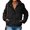 Black, variant on Winter Fashion Women Casual Zipper Jacket Lightweight Puffer Coat