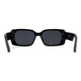 thumbnail image 2 of Lunettes de Soleil Mode pour Femmes Minimalistes Étroites Rectangulaires de Designer Tout Noir, 2 of 4