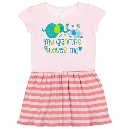 

Inktastic My Gramps Loves Me- cute elephants Gift Toddler Girl Dress