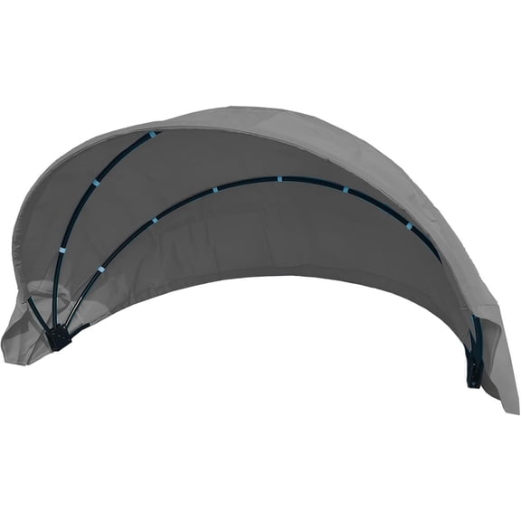 Patio Round Daybed Replacement Canopy, Retractable Top Cover for 66in Outdoor Rattan Wicker Sectional Porch Sunbed (Only Canopy) (Dark Gray)