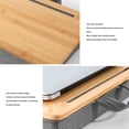 thumbnail image 4 of Lap Desk, Built In Slot Portable Bamboo Top Laptop Desk Comfortable Large Space Multifunctional With Pillow Cushion For Writing For Drawing, 4 of 8