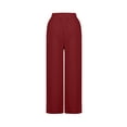 thumbnail image 5 of Cotton and Linen Casual Pants for Womens Plus Size Solid Color Elastic Waist Sports Casual Pants With Side Pockets Up to 65% off!, 5 of 5