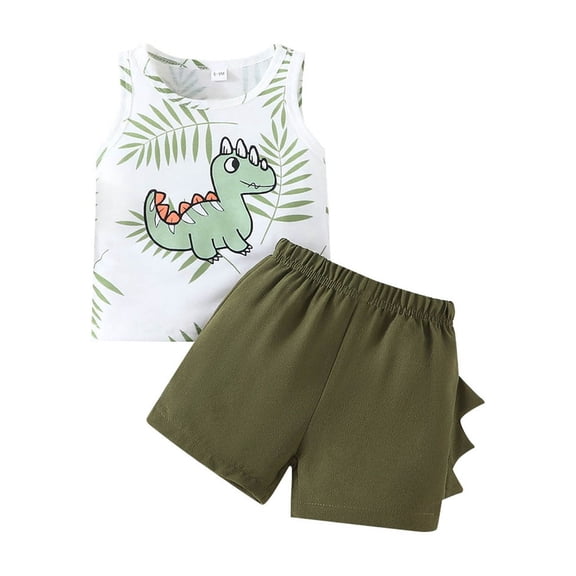 MuXiKeJi Clothes Dinosaur Print Tank and Shorts Set for Baby Boys Summer Casual Athletic Wear Outfit