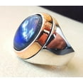 thumbnail image 2 of Labradorite Mans Ring, Natural Blue Fire Labradorite, Unisex Ring, Silver Jewelry, 925 Silver Ring, Birthday Gift, Heavy Men Ring, Arabic Design, Ottoman Style Ring, Christmas, Turkey Mens Signet Ring, 2 of 6